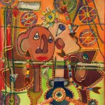 Guardando il cielo - 2005 - cm 60x50 - mixed media and collage on canvas - peter gazzola